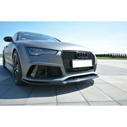 Накладка сплиттер на передний бампер Вар2 на Audi RS7